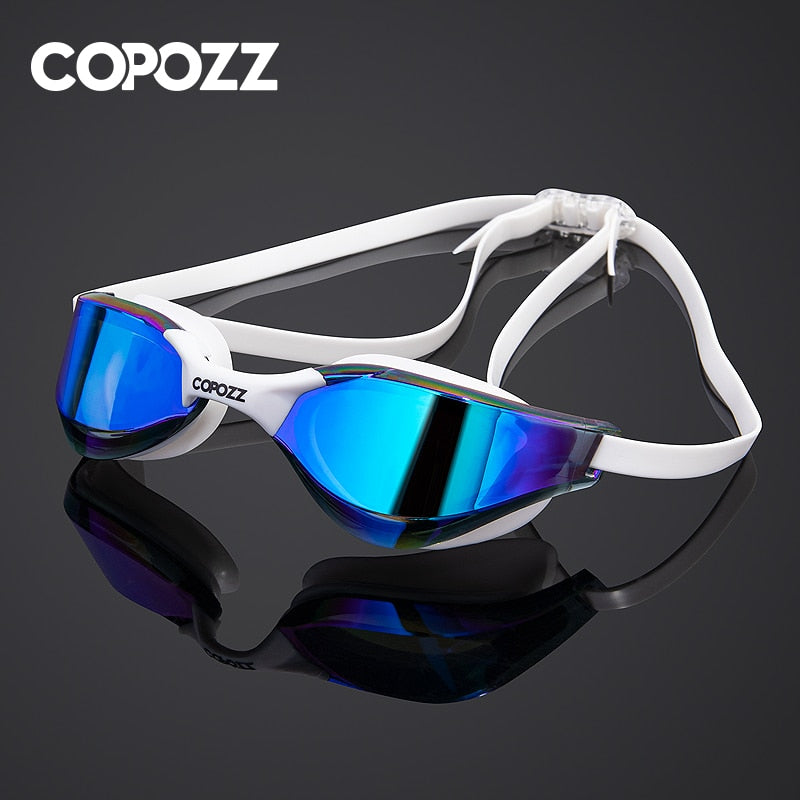 COPOZZ Professional Waterproof Plating Clear Double Anti-fog Swim Glasses Anti-UV Men Women eyewear swimming goggles with case