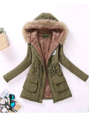 Nuevos abrigos militares de invierno para mujer, chaqueta con capucha acolchada de algodón, parka informal de largo medio, edredón XXXL, prendas de vestir para la nieve