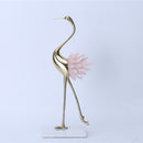 Modern light luxury crystal copper crane animal decoration Home decoration accessories Living room soft TV cabinet wine cabinet