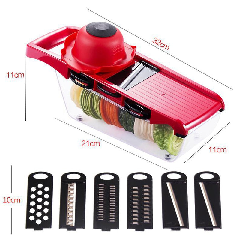 Kitchen Accessories Multifunctional Vegetable Cutter Fruit Slicer Grater Cutter Peeler Potato Slicer Drain Basket Mandoline Tool