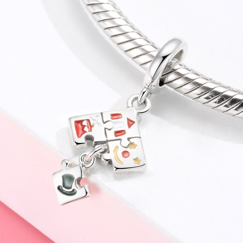 Colorful Circus Theme Performance Charms Jewelry Making  925 Silver Wonderful Life Fits Original DIY Bracelet or Bangle Beads