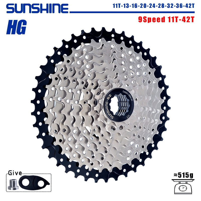 SUNSHINE Bicycle Cassette 8/9/10/11/12Speed Freewheel 32/36T/40T/42T/46T/50T/52T Sprocket HG Structure Flywheel For SHIMANO/SRAM