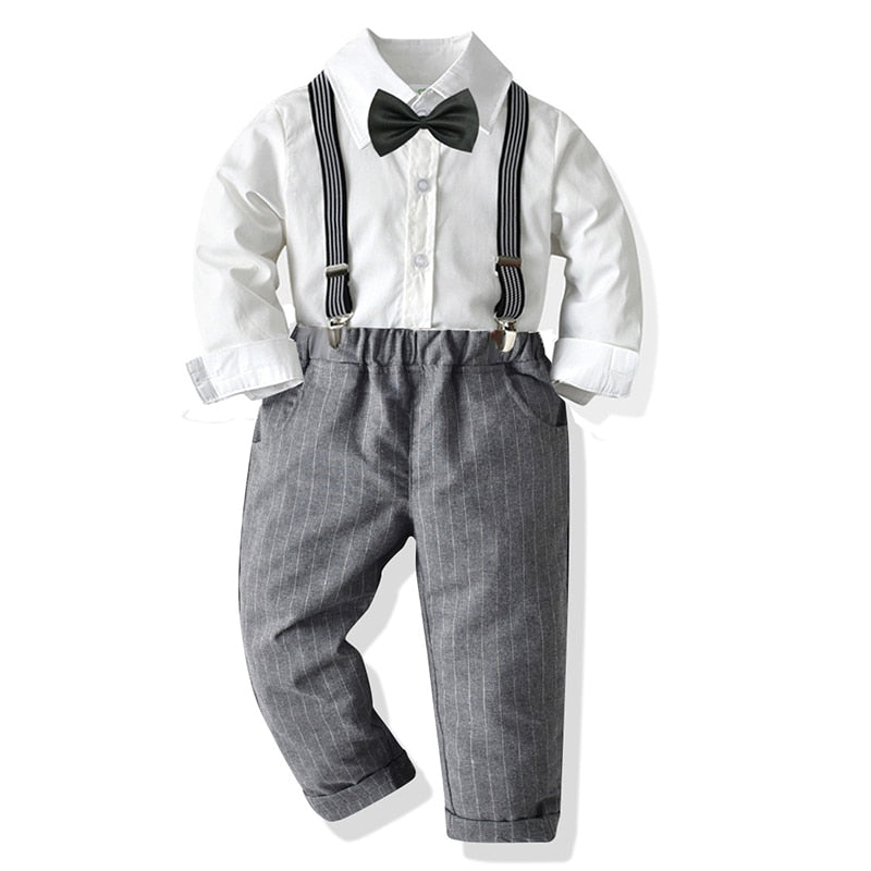 Boys Clothes Spring Autumn Fashion Baby Suit British Wind Children's Suits Gentleman Long Sleeve Shirt Vest Pants Kids Sui