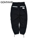 GONTHWID 2022 Pockets Cargo Harem Pants Mens Casual Joggers Baggy Tactical Trousers Harajuku Streetwear Hip Hop Fashion Swag