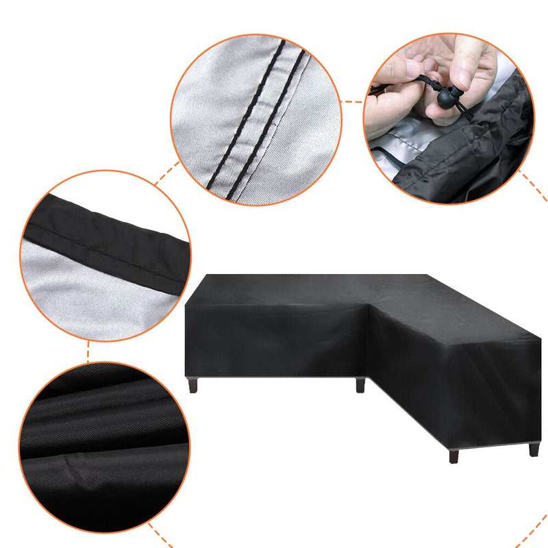 Corner Outdoor Sofa Cover Garden Rattan Corner Furniture Cover V Shape Waterproof Sofa Protect Set All-Purpose Dust Covers