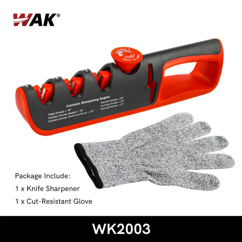 WAK Knife Sharpener 5 in 1 Adjustable Angle Black Red Kitchen Grinding Machine Professional Knife Scissors Sharpening Tools