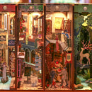 Cutebee DIY Book Nook Miniatures Shelf Insert Bookend Dollhouse Model Roombox Building Kit Wooden Bookshelf Toys Gifts 3D House