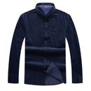 New Arrival Super Large Corduroy Young Men Cotton Plain Long Sleeve Casual Shirts High Quality Plus Size XL2XL3XL4XL5XL6XL7XL8XL