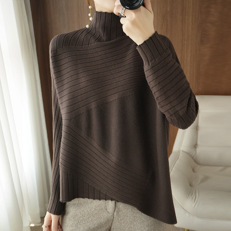 2022 Autumn Winter Women Sweater Turtleneck Cashmere Sweater Women Knitted Pullover Fashion Keep Warm  Loose Tops