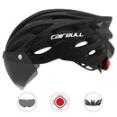 Ultraleichter Fahrradschutzhelm Outdoor Motorrad Fahrrad Rücklicht Helm Abnehmbares Visier Mountain Road Bike Helm