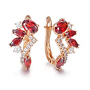 4 Farbe Edle Natürliche Zirkon Blume Ohrstecker Rot Grün Farbe Hochwertige Ohrringe Für Frau Ästhetisches Luxus Schmuck Geschenk