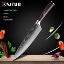 XITUO Kitchen Knife Japanese Knife Cooking Set 3&quot; 5&quot; 7&quot; 8&quot; inch+Laser Damascus Pattern Paring Fruit Vege Chef Knife Kitchen Tool