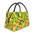 Tropical Floral Lunch Bag Lovely Pink Hibiscus Casual Lunch Box For Girls Picnic Portable Cooler Bag Waterproof Print Lunch Bags