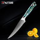 XITUO Damascus Steel knife Set 1-5 PCS Kitchen Tools Chef Knife Japanese Santoku Knives Boning knife Exquisite Shell Handle New