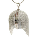 Boutique De FGG Round Ball Women Gold Crystal Evening Bags and Clutches Rhinestone Tassels Wedding Party Bridal Diamond Clutch