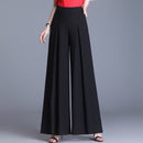 High Waist Chiffon Wide Leg Pants Women 2021 Summer Korean Pleated Pants Solid Loose Black Pants Long Trousers Women