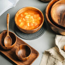 Cuenco de madera de Acacia hecho a mano, cuenco para ensalada de frutas, cuenco pequeño para sopa de arroz, contenedor de comida de cocina, vajilla de madera, regalo, 1 ud.