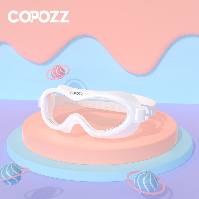 COPOZZ, gafas de natación para niños, antiniebla, impermeables, para niños y adolescentes, marco grande, gafas de natación para niño y niña, gafas de natación de una pieza