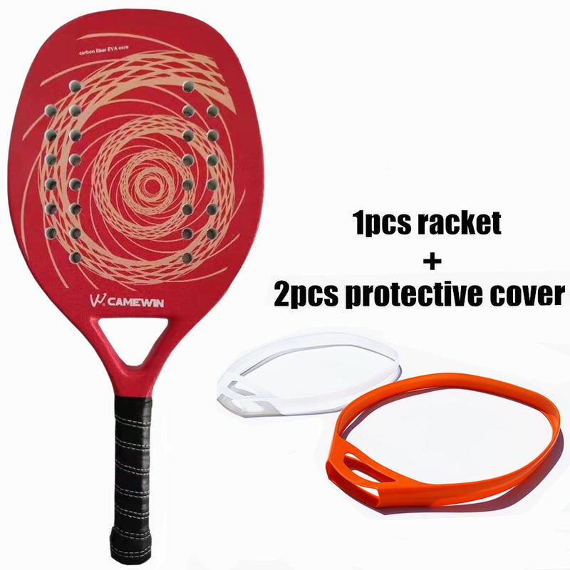 En stock / 3 colores La raqueta profesional de tenis playa con el precio más bajo de toda la red. Raqueta fibra de carbono material elástico EVA