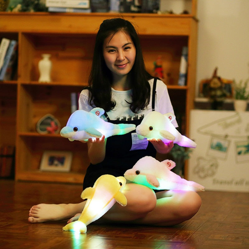 34CM Creative Toy Luminous Pillow Soft Stuffed Plush Glowing Colorful Stars Cushion Led Light Toys Gift For Kids Children Girls