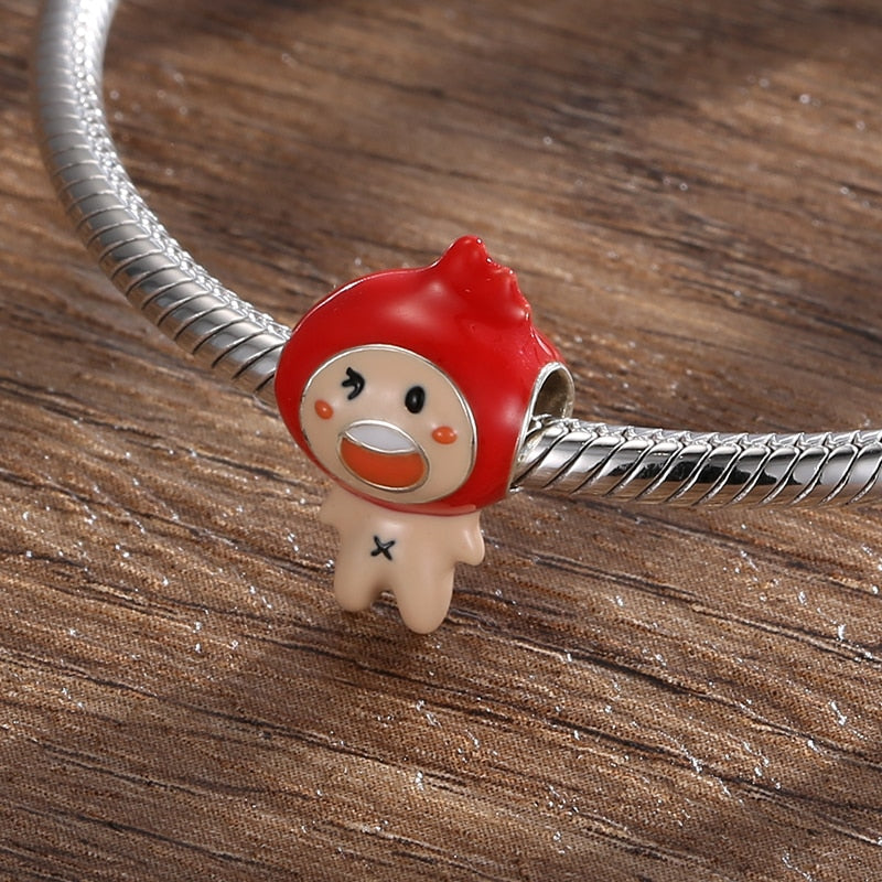 Silver 925 Desserts Delicious Lovely Food Series Charms Pendant Hamburger Egg Bead Charms Jewelry Making Fit DIY Silver Bracelet