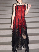 InsGoth Retro Sexy V Neck Black Dress Goth Aesthetic High Waist Party Dress Grunge Spaghetti Straps Backless Lady Party Outfits