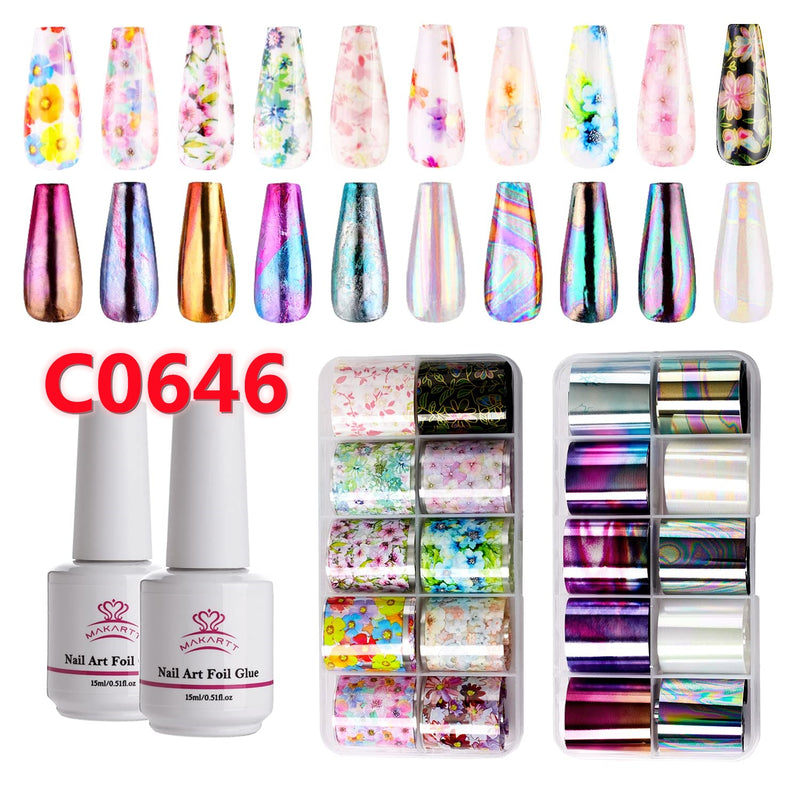 Makartt Nail Art Foil Glue Gel para pegatinas de papel de aluminio Nail Transfer Tips Manicure Art DIY 15ML 1 Botellas Lámpara de curado de uñas Requerido