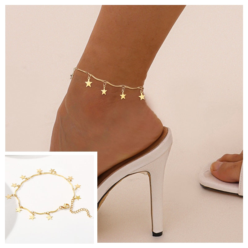 Snake Chain Anklet for Women Girls Adjustable Summer Beach Chain Anklet Bracelet Mother&