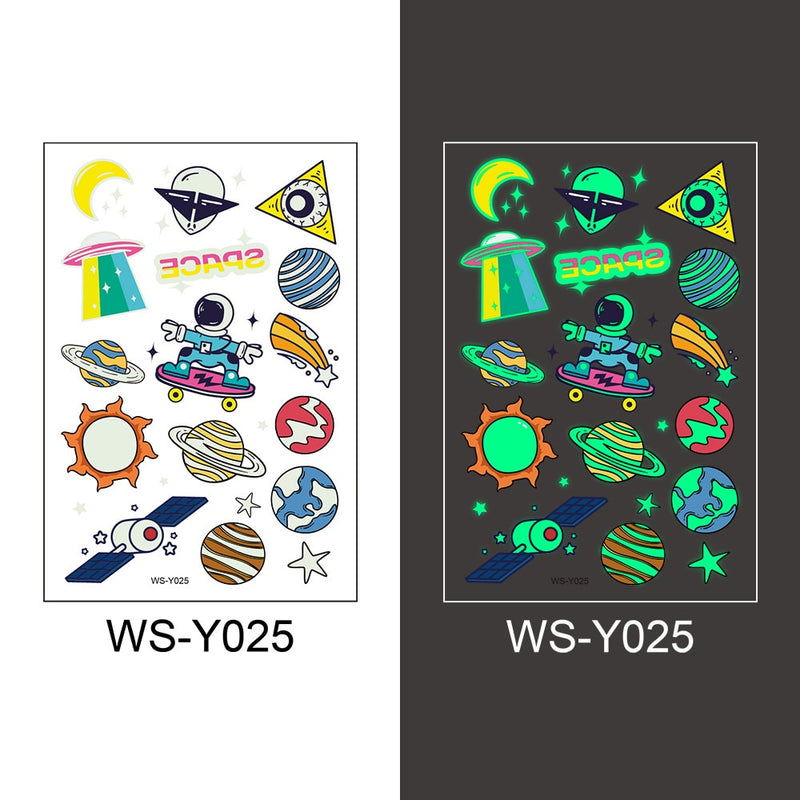 Tattoo Stickers Luminous Child Kid Temporary Fake Tattoos Glow Paste on Face Arm Leg for Children Body Art Mermaid Sticker