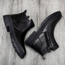 Man Winter Chelsea Boots Fur Warm Male Casual Genuine Leather Shoes Designer Men's Dress Boot Handmade Zipper Business Footwear