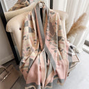 Warm Winter Scarf Cashmere Women Pashmina Design Print Shawls Wrap Female Thick Blanket Soft Bufanda Stoles 2022 Fashion