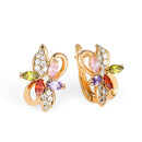 4 Farbe Edle Natürliche Zirkon Blume Ohrstecker Rot Grün Farbe Hochwertige Ohrringe Für Frau Ästhetisches Luxus Schmuck Geschenk