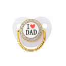 9 Farben Schnuller Babyparty Geschenk Bling Baby Dummy Silikon BPA frei Säuglingsnippel Neugeborene Schnuller für Babys Ich liebe Mama Papa