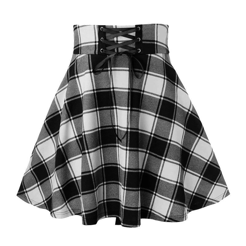 Falda gótica negra a cuadros para mujer, faldas plisadas a cuadros para mujer, minifalda gótica Punk para primavera y otoño para chica, ropa para discoteca