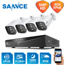 SANNCE 4CH HD 5MP XPOE CCTV NVR System 5MP 4PC IP Cameras Outdoor Weatherproof Home Video Security Surveillance Cameras System