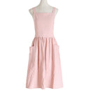 Delantal de algodón rosa y gris para el hogar, cocina, pintura para hornear, ropa de trabajo artesanal, café, Barista, restaurante, camarera, floristería, uniforme B2