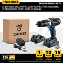 DEKO GCD20DU3 20V Max Household DIY Woodworking Lithium-Ion Battery Cordless Drill Driver Power Tools Electric Drill Power Drill