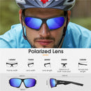 WEST BIKING Radsportbrille Herren Damen polarisiert UV 400 Brille Fahrradbrille Outdoor Sport Sonnenbrille Schutzbrille Fahrradbrille