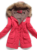 Nuevos abrigos militares de invierno para mujer, chaqueta con capucha acolchada de algodón, parka informal de largo medio, edredón XXXL, prendas de vestir para la nieve