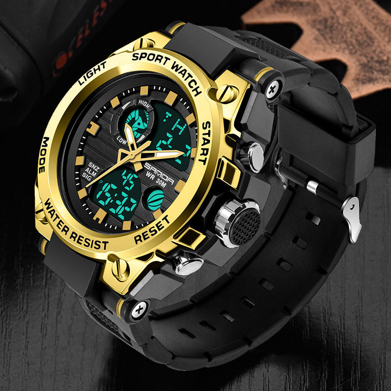 SANDA Marke Armbanduhr Herrenuhr Militärarmee Sport Stil Armbanduhr Dual Display Herrenuhr für Herren Uhr wasserdicht Stunden