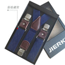 Genuine Leather Men's Suspenders  3/6 Clips Braces Suspensor Adjustable Belt Strap Bretelles Vintage Male Garter For Shirt