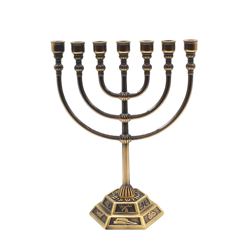 Candelero de metal Menorah Candelabro votivo de latón