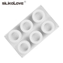 SILIKOLOVE 6 Holes Pudding Cup Art Cake Mould Pan 3D Silicone Pastry Mold Mousse Silikonowe Chocolate Moule Baking