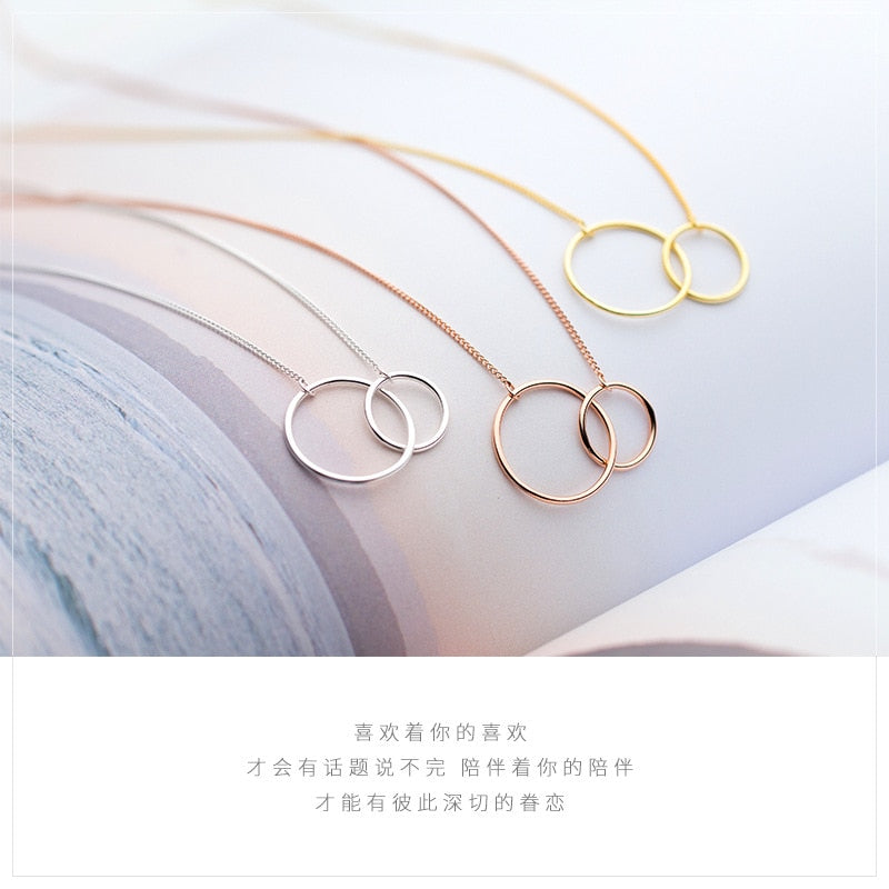 Trustdavis Minimalist 925 Sterling Silver Hollow Round Pendant Short Clavicle Necklace Gift For Women Wedding Fine Jewelry DA02