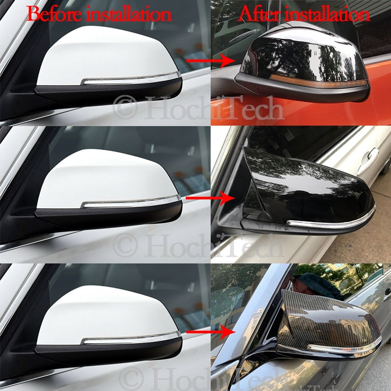 Rearview Mirror Cover Side Wing Rear View Mirror Case Cover Glossy Black For BMW serie 1 2 3 4 F20 F21 F22 F30 F32 F36 X1 F87 M3