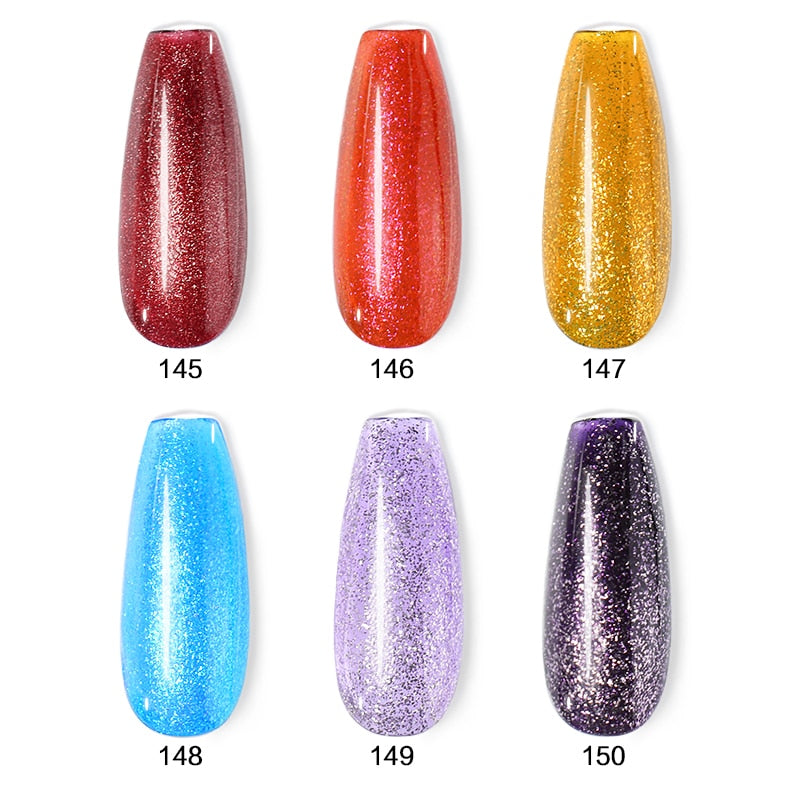 Beautilux Glitter Nail Gel Polish Kit 6pcs / set x10ml Mermaid Platinum Rainbow Chameleon Semi Permanente Nails Art Barniz Lote