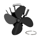 Black Fireplace 4 Blade Heat Powered Stove Fan komin Log Wood Burner Eco Friendly Quiet Fan Home Efficient Heat Distribution