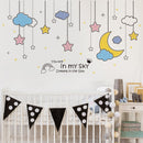 [shijuekongjian] Stars Coulds Hangings Wall Stickers DIY Girl Dancer Mural Decals for Kids Rooms Baby Bedroom Home Decoration