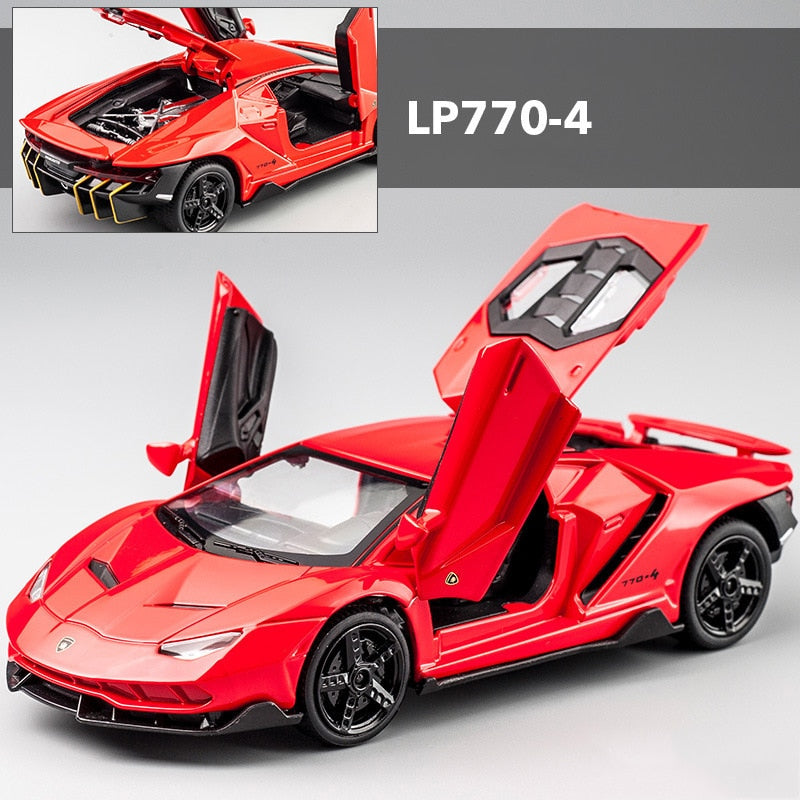 LP770 LP750 1:32 Lambos coche aleación coche deportivo modelo Diecast sonido Super carreras elevación cola caliente rueda de coche para niños regalos