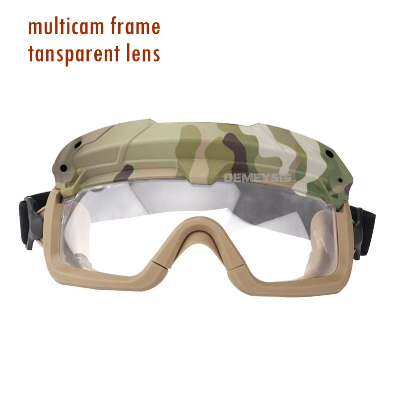 Tactical Airsoft Paintball Goggles Windproof Anti Fog CS Wargame Hiking Protection Goggles Fits for Tactical Helmet